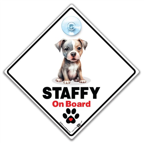 Staffy board sign - staffy, on