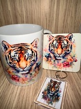 Bright floral Tiger mug gift