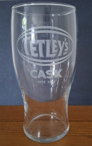 Tetley cask pint glass - cask, beer