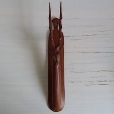 Vintage Antelope Gazelle Head Wall Hanging Teak Wooden Animal Wall Decor MCM #1