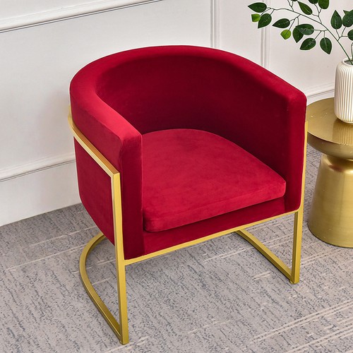 Velvet shaped club chair - u-shaped,