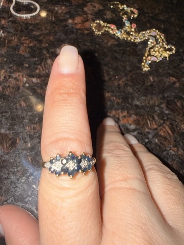 10k yellow gold sapphire - 10k,
