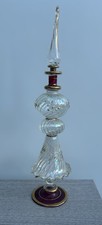 Huge 29cm Tall Mouth Blown Egyptian Perfume Glass Bottle with Stopper
