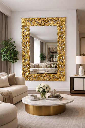Hand carved mirror durian - in,