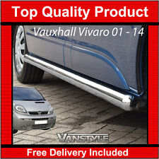 FOR VAUXHALL VIVARO 01-14 76MM H/DUTY SWB SIDE BARS STAINLESS STEEL CHROME STEPS