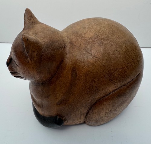 Vintage hand carved cat - vintage,