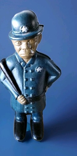 Vintage cast iron police coin - vintage,