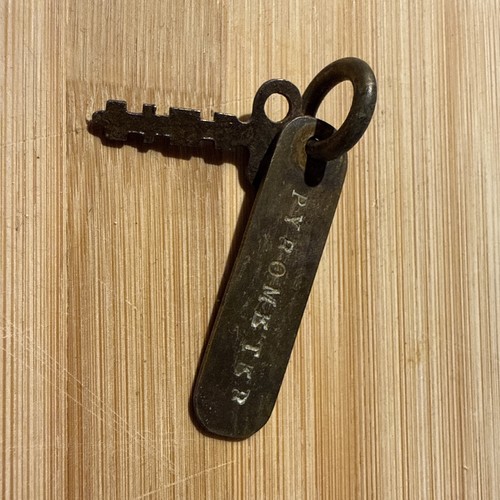 Vintage brass key - brass,
