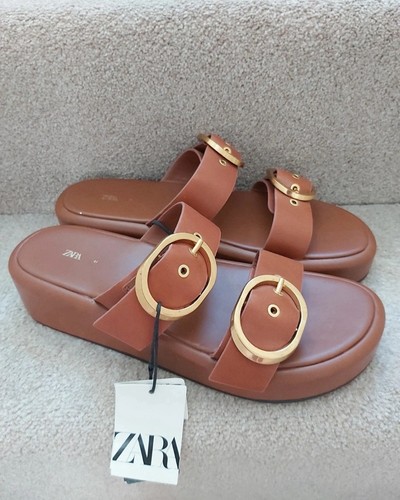 Zara leather sandals size - zara,
