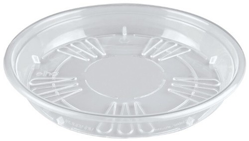 Clear round plastic plant pot - clear,