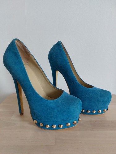 Kandee blue suede shoes - blue,