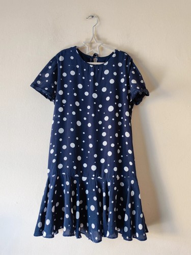 Zara navy blue polka - navy, dot