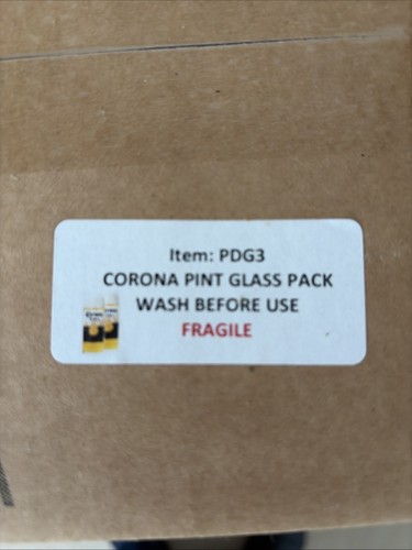 Corona pint glasses - pint, pack