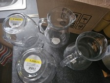 4 Glass Rimmed I Litre  Wilko Jugs