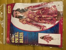 60s Swirl Fancy Dress Outfit Size Large