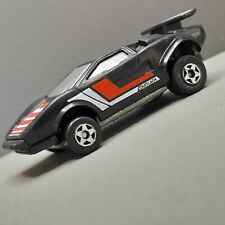 1980s Lamborghini Countach Black Car 1/64 Kidco Burnin' Key Cars Retro Toy