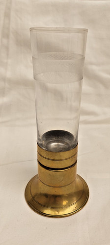 Vintage brass glass - brass, &