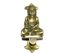 Beautiful Small Brass Buddha Figurine Door Knocker 3"
