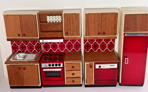 Vintage dollshouse lundby - dollshouse, red