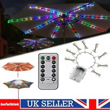 String Umbrella Fairy Light Parasol Lights Garden Patio Table Lamp 104 LED NEW`