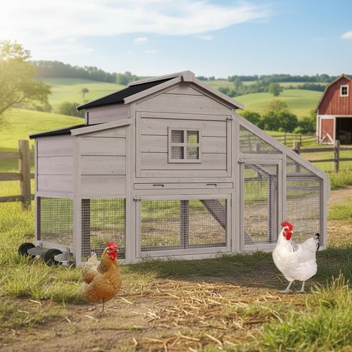 Xxl large wooden chicken coop - wooden,