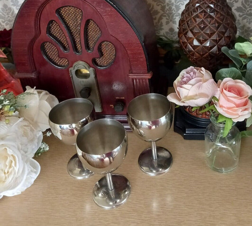 Vintage wine goblets stainless - goblets,