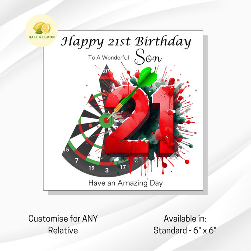 21st birthday card customise - 21st, card,