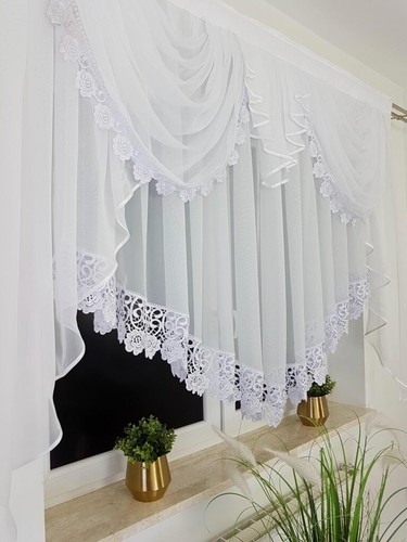 Elegant white voile curtain - elegant,
