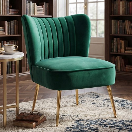 Luxurious green velvet tub - luxurious,