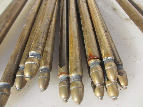 Antique brass stair rods - stair,