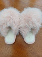 Pink Fluffy Slippers SIze 5/6
