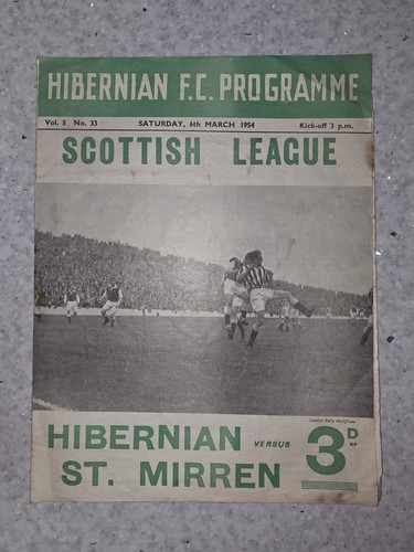 Hibernian mirren 1954 - hibernian, v