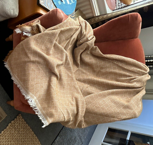 Geometric beige white - beige, cotton