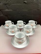 6 x Denby Encore Sweet Pea Tea Cups and Saucers 7 Sets Available