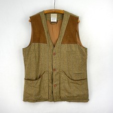 Beretta Tweed Shooting Vest Mens 44 Green Check Wool Sporting Hunting Waistcoat