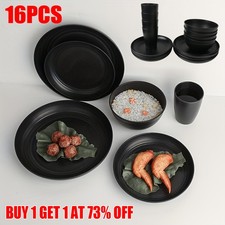Black Dinnerware Bowl Plates
