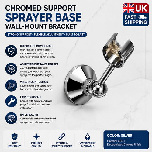 Chromed support shower head - shower,