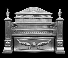 CAST IRON FIREPLACE FIRE BASKET FIRE EDWARDIAN / VICTORIAN STYLE - COAL / WOOD