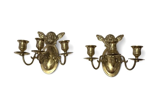 Pair vintage brass - pair, wall