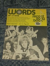 Words record song book - record,