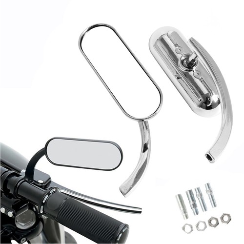 Chrome oval motorcycle mirrors - oval,