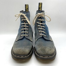 Vintage Pair Doc Martens Blue Suede Boots Size 6 39 Air Wear Bouncing Soles