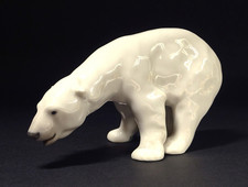 Charming Vintage Royal Copenhagen Porcelain Figurine ‘Polar Bear Feeding’
