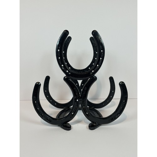 Handmade welded horseshoe rack - handmade,