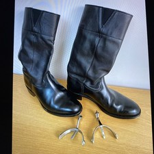 British Army Officer Mess Wellington Boots With Spur Box Heel. Size 7.5 