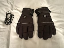 Men’s Black Biker Heated Gloves 3 Heat Settings Batteries Included Size Large