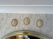 M & S set of 3 vintage hand painted Cherub wall plaques