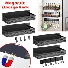 3 Magnetic Fridge Storage Shelf Spice Rack Space Saving for Side of Refrigerator
