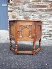 Old Charm oak canted cupboard