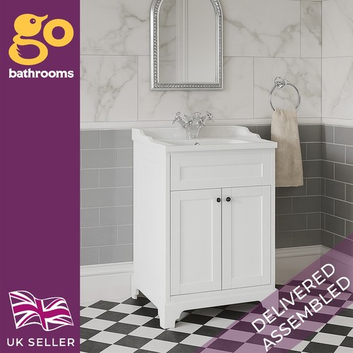 White bathroom vanity unit - white,